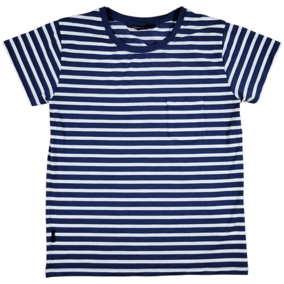 Icebreaker Tops - Icebreaker Merino Wool T-Shirt Womens M Blue White Striped Pocket Nautical Tee